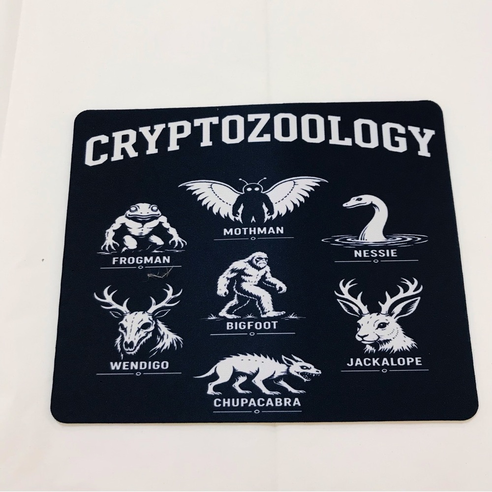 Cryptozoology Cryptid Creatures Computer Mousepad Bigfoot MothMan Nessie Frogman